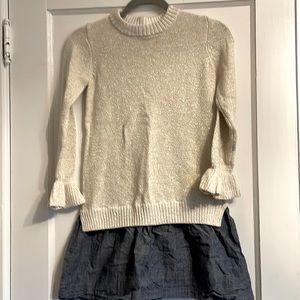 Crewcuts girls size 10 sweater & chambray dress. Size 10